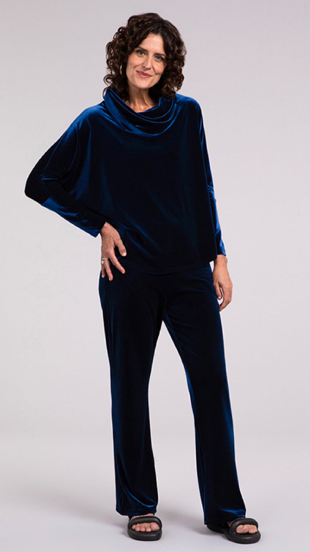 Velvet Yoke Legging | Black