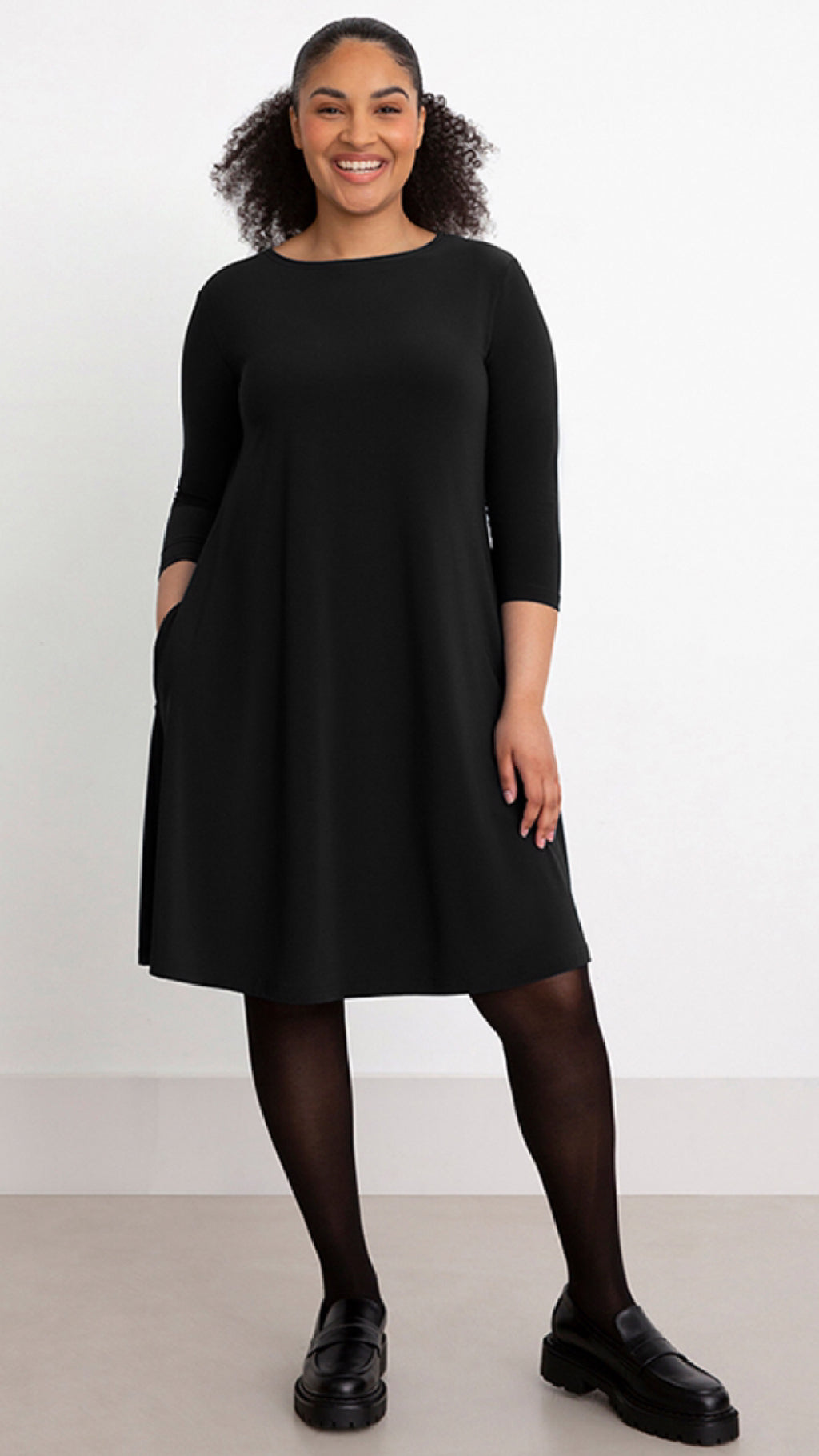 Trapeze Dress, 3/4 Sleeve – Ennoja Clothing