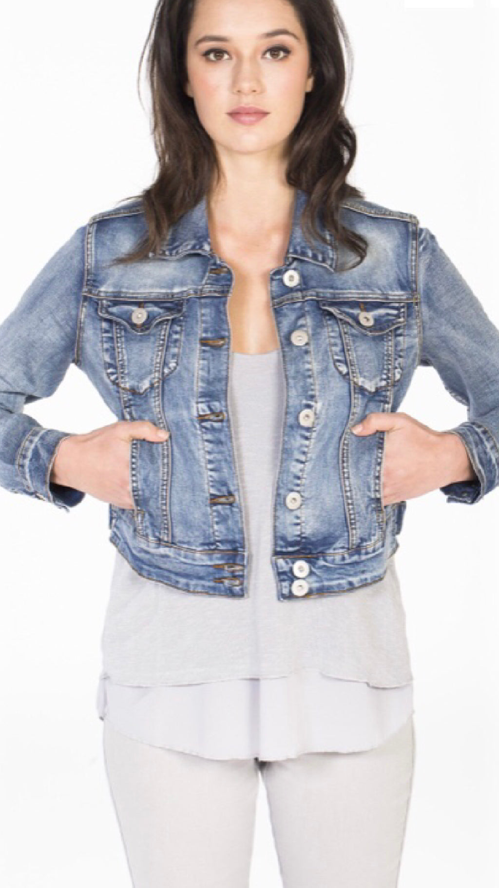 Stone washed best sale jean jacket