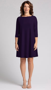 Nu Trapeze Dress, 3/4 Sleeve