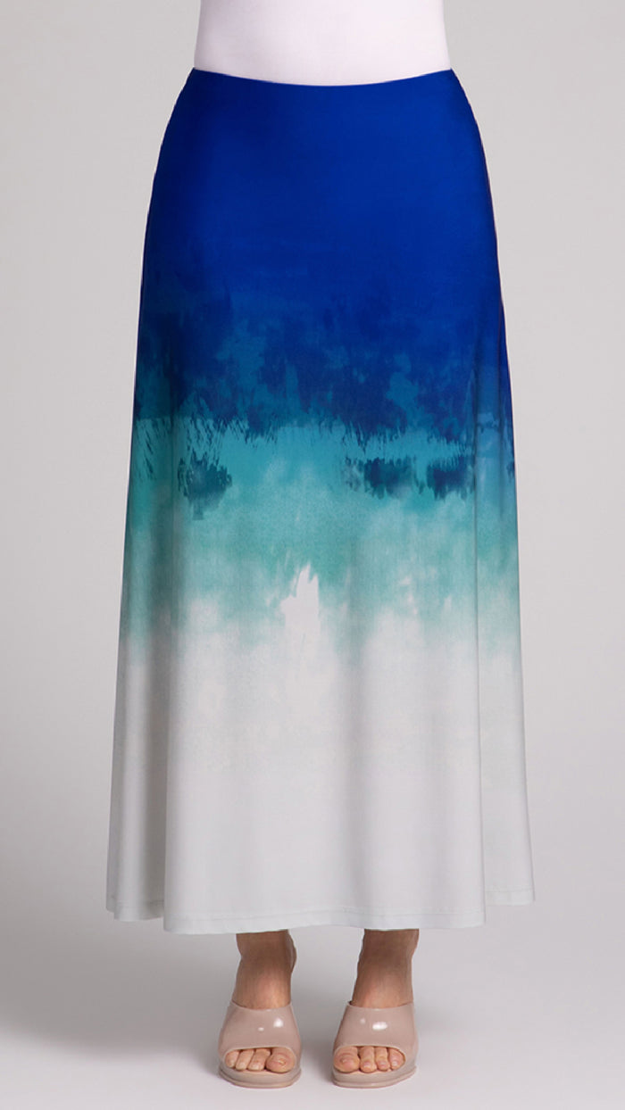 Essential A-Line Skirt, Placement Print-Sand & Surf