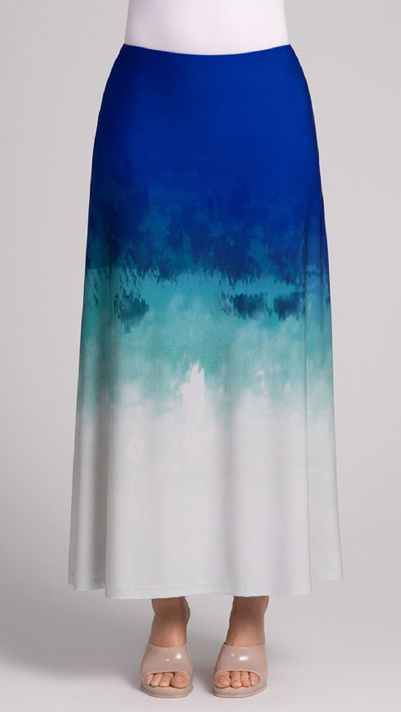 Essential A-Line Skirt, Placement Print-Sand & Surf