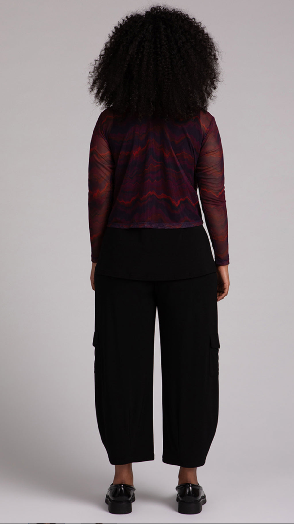 Mesh Go To Cropped T, Long Sleeve-Print