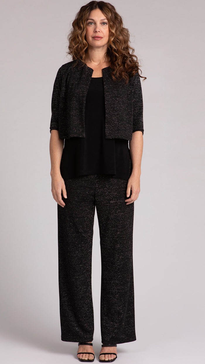 Classic Bolero Cardigan, Metalic Pique