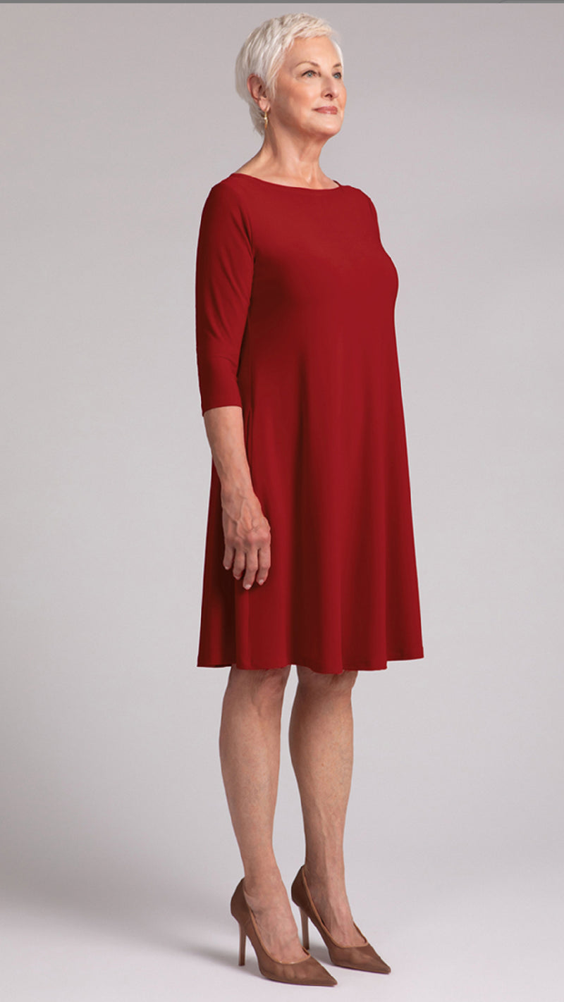 Nu Trapeze Dress, 3/4 Sleeve (selected colours on sale)