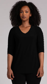 Revelry Top with Ruched Sleeve