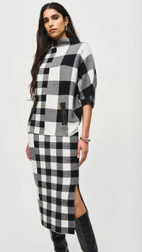 Joseph Ribkoff Plaid Jacquard knit Sweater (Sale)