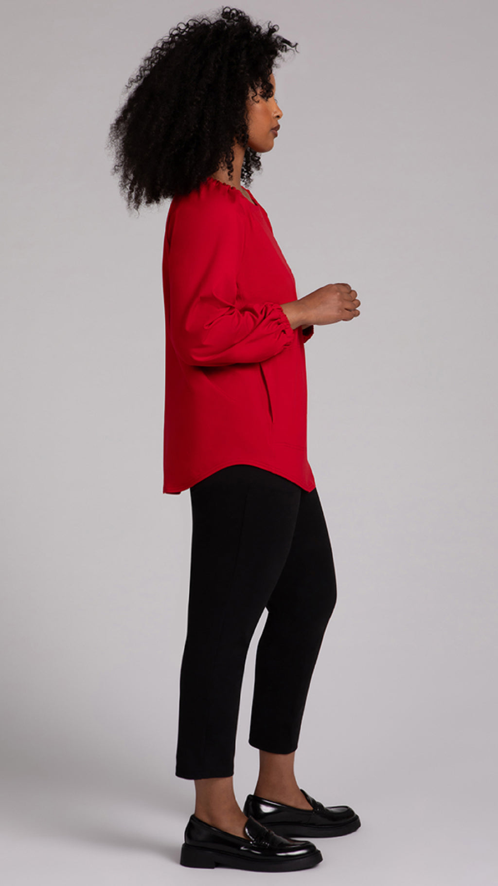 Move Pullover W/ Elastic Cuff, Fleece Back Jersey