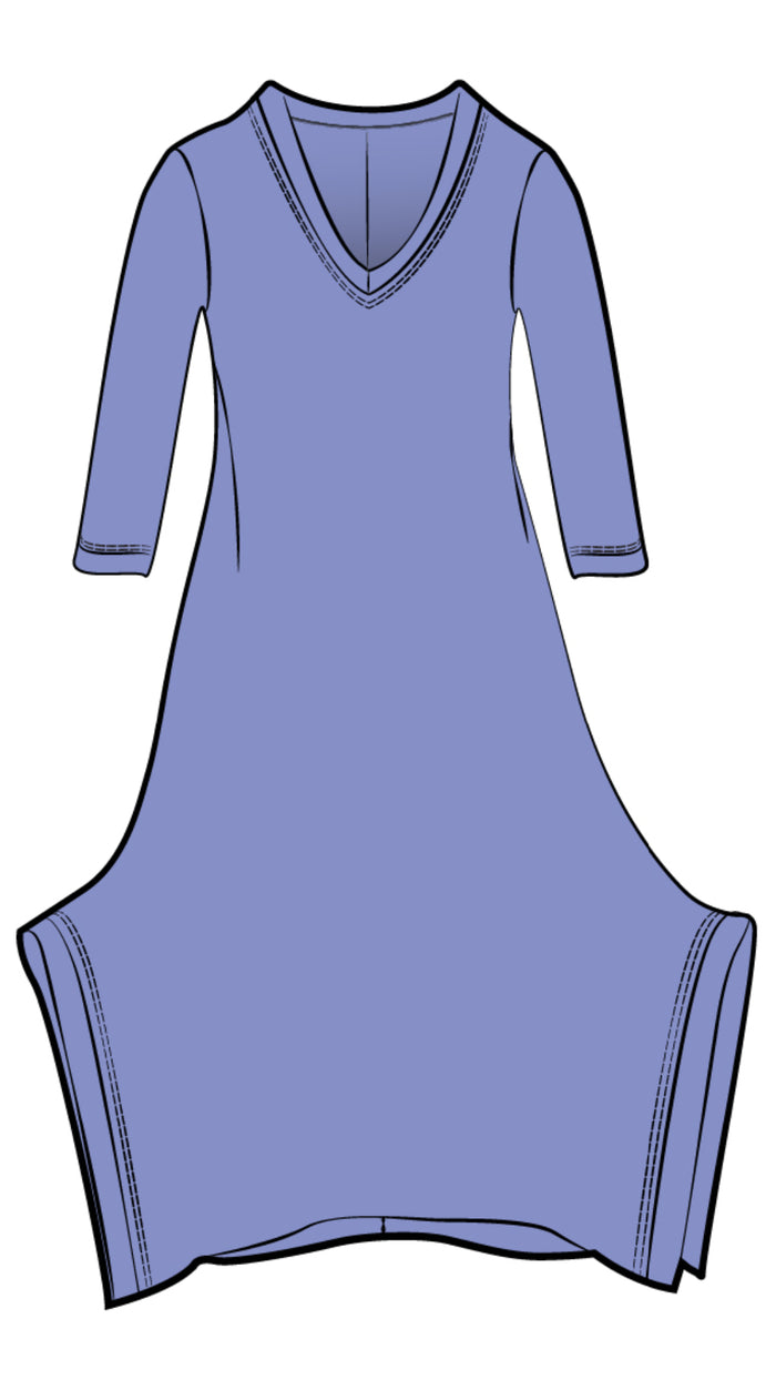 Splice V-Neck Dress, 3/4 Sleeves (Con’t…)