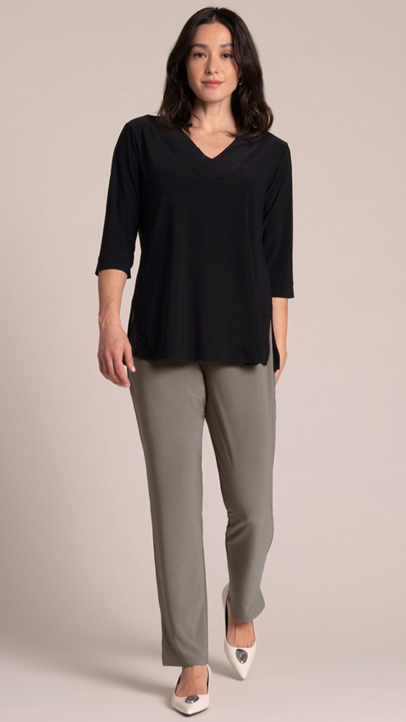 Splice V-Neck Go To Top, Elbow Sleeve