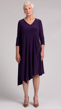 Slant Pocket Dress, 3/4 Sleeve