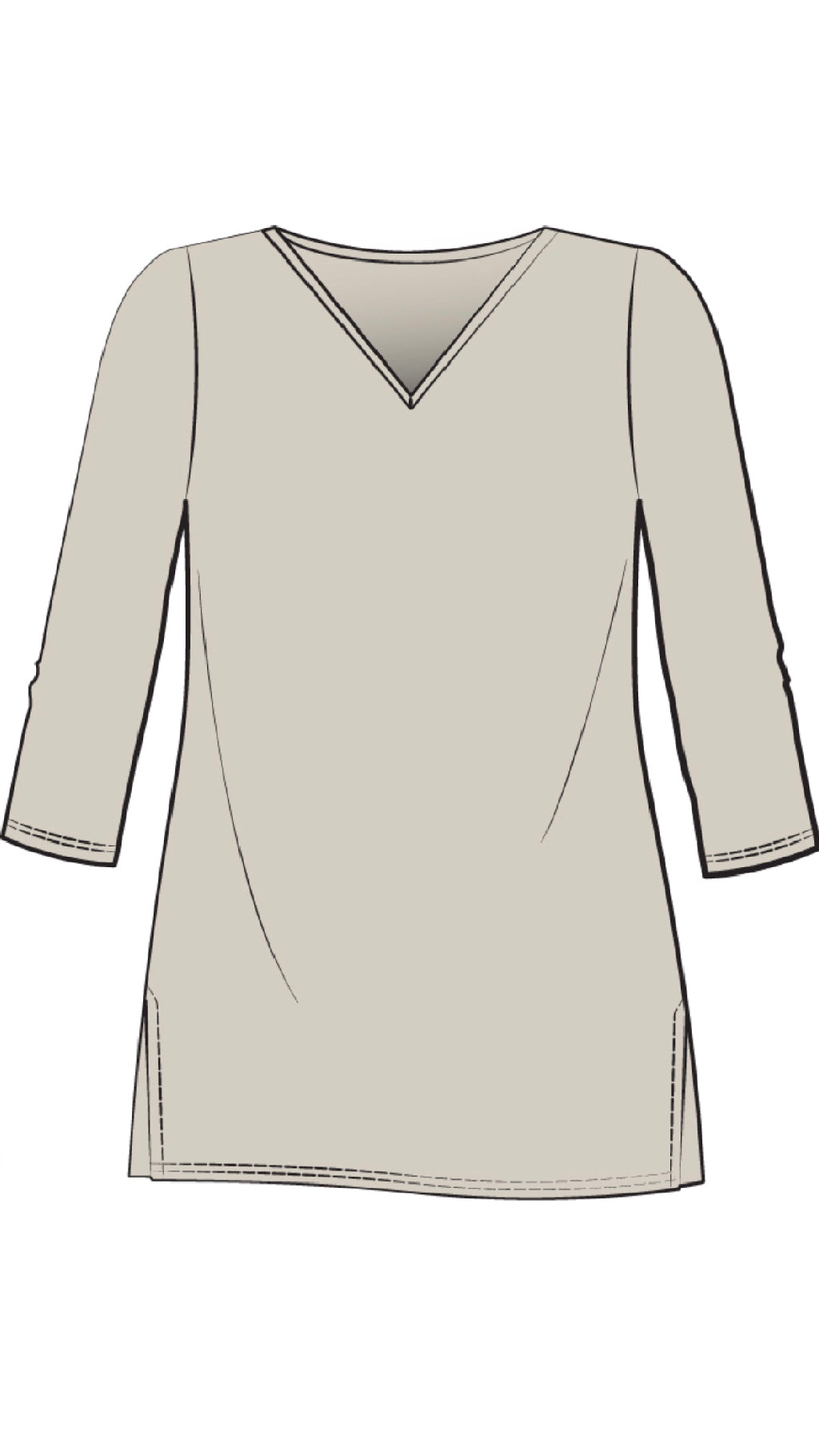 Nu Ideal V-Neck Tunic-Solid Colours (selected colours on sale)