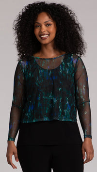 Mesh Go To Cropped T, Long Sleeve-Print