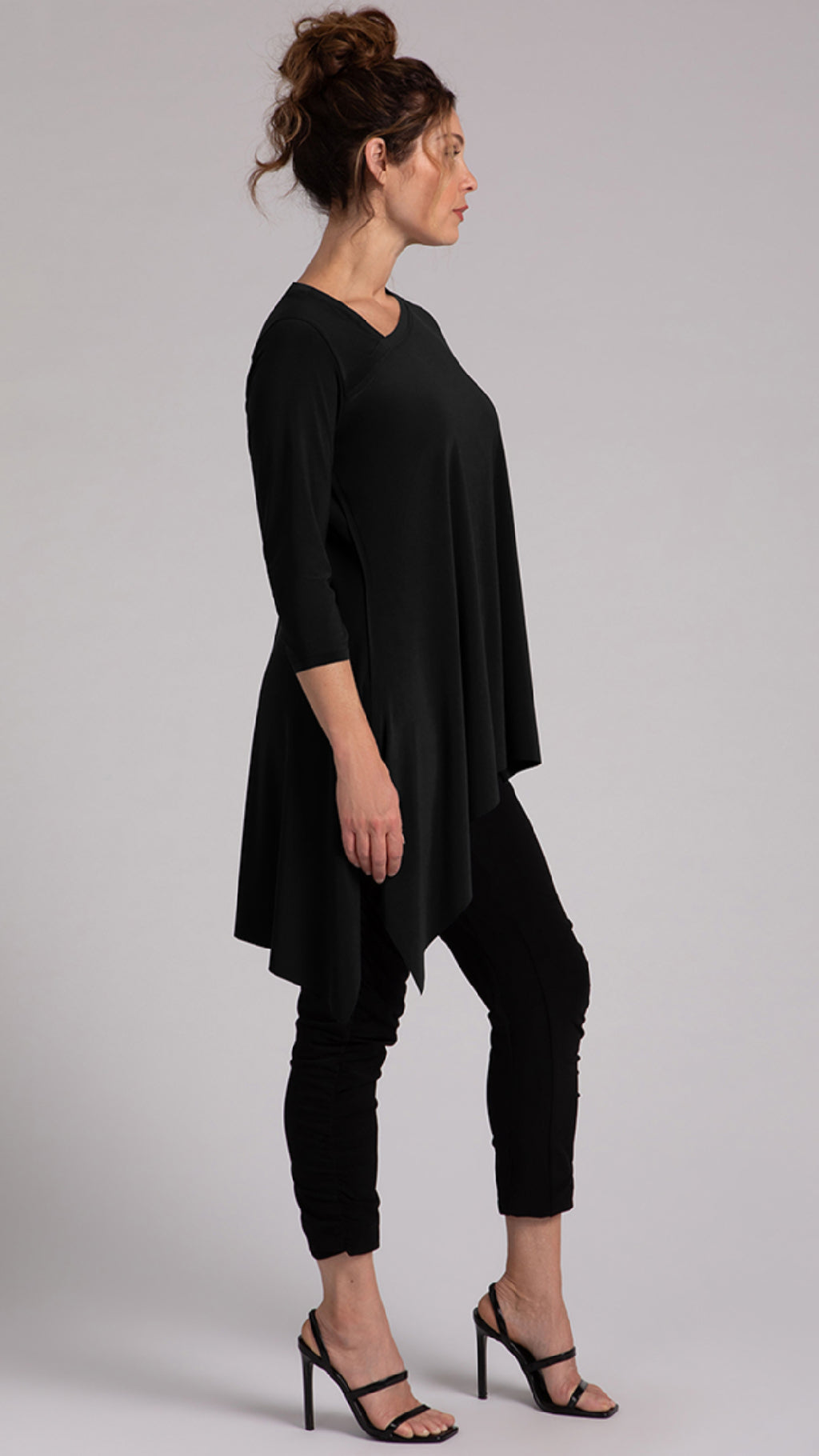 Flounce Boomerang Tunic, 3/4 Sleeve