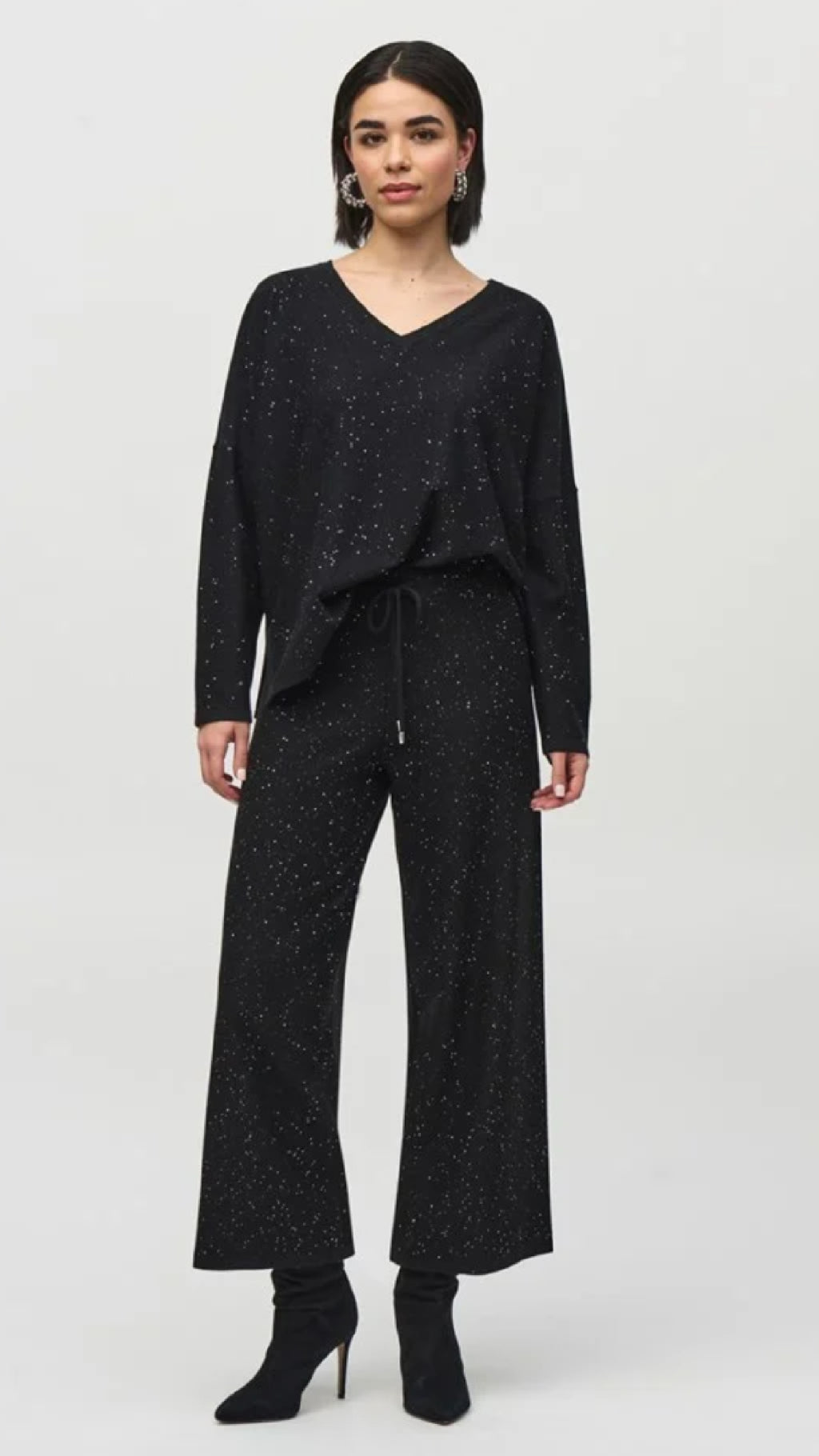 Joseph Ribkoff sequinned Sweater Knit Boxy Top (Sale)