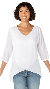 Double Layer V-Neck Top-Parachute Fabric