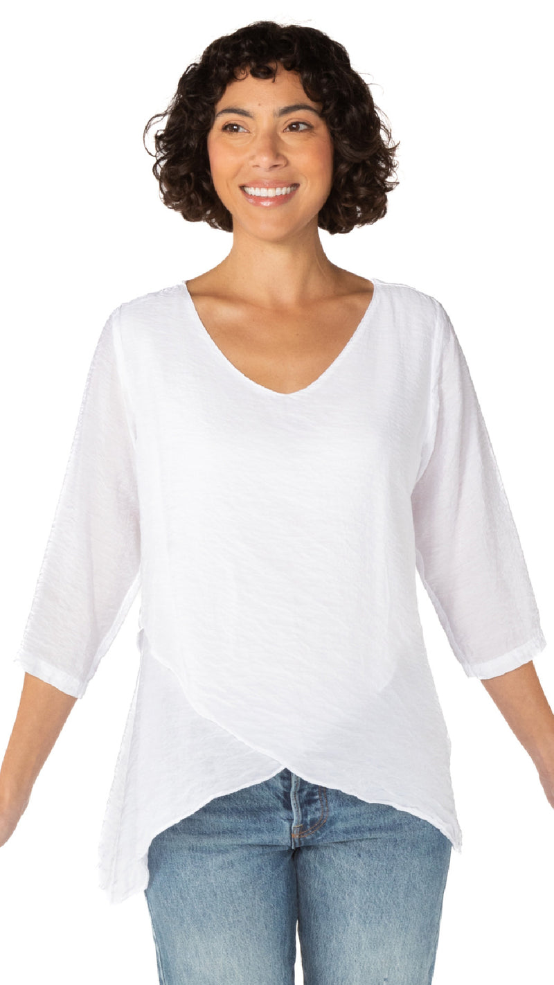 Double Layer V-Neck Top-Parachute Fabric