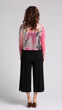 Mesh Go To Cropped T, Long Sleeve-Marble Print (Sale)