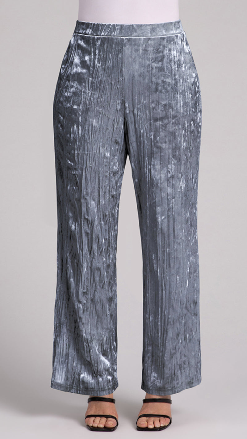 Straight Leg Pant, Crinkle Velvet