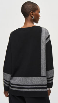 Joseph Ribkoff Jacquard Sweater Knit Boxy Top (Sale)