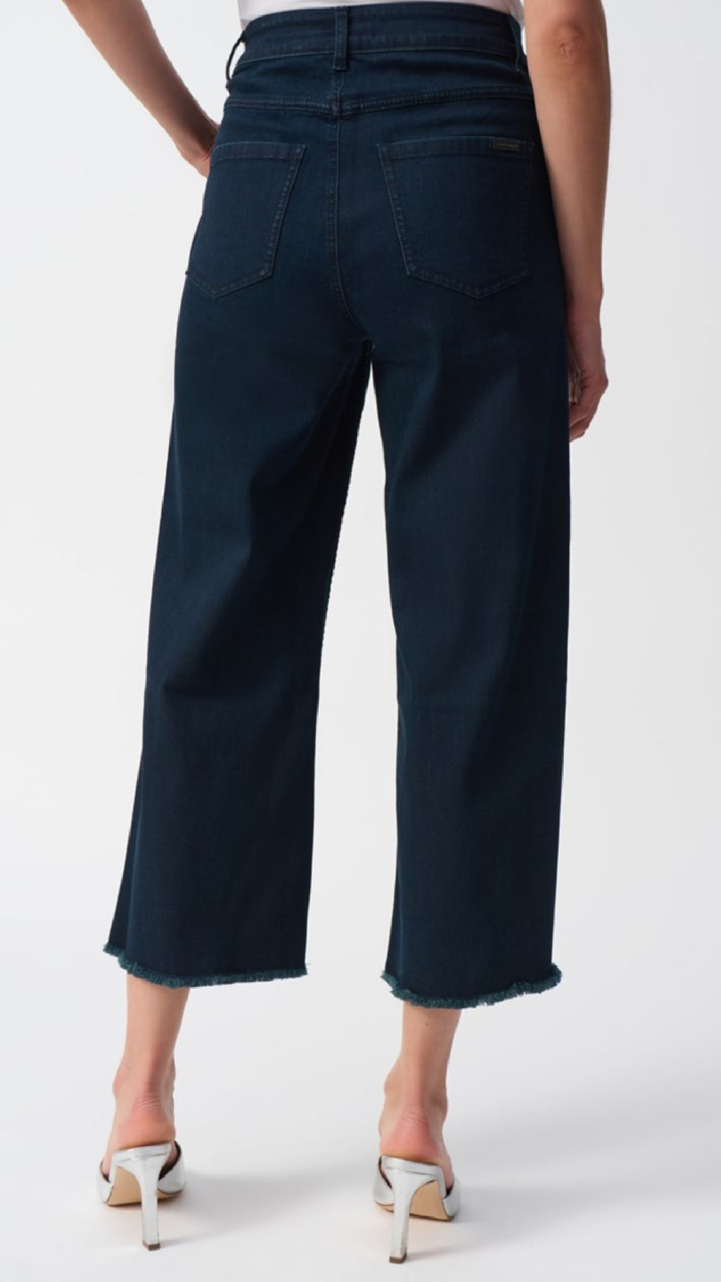 Culotte Jeans With Embellished Front Seam