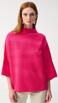 Joseph Ribkoff Sweater Knit Mock Neck Boxy Top (Selected Color on Sale)