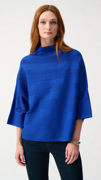 Joseph Ribkoff Sweater Knit Mock Neck Boxy Top (Selected Color on Sale)