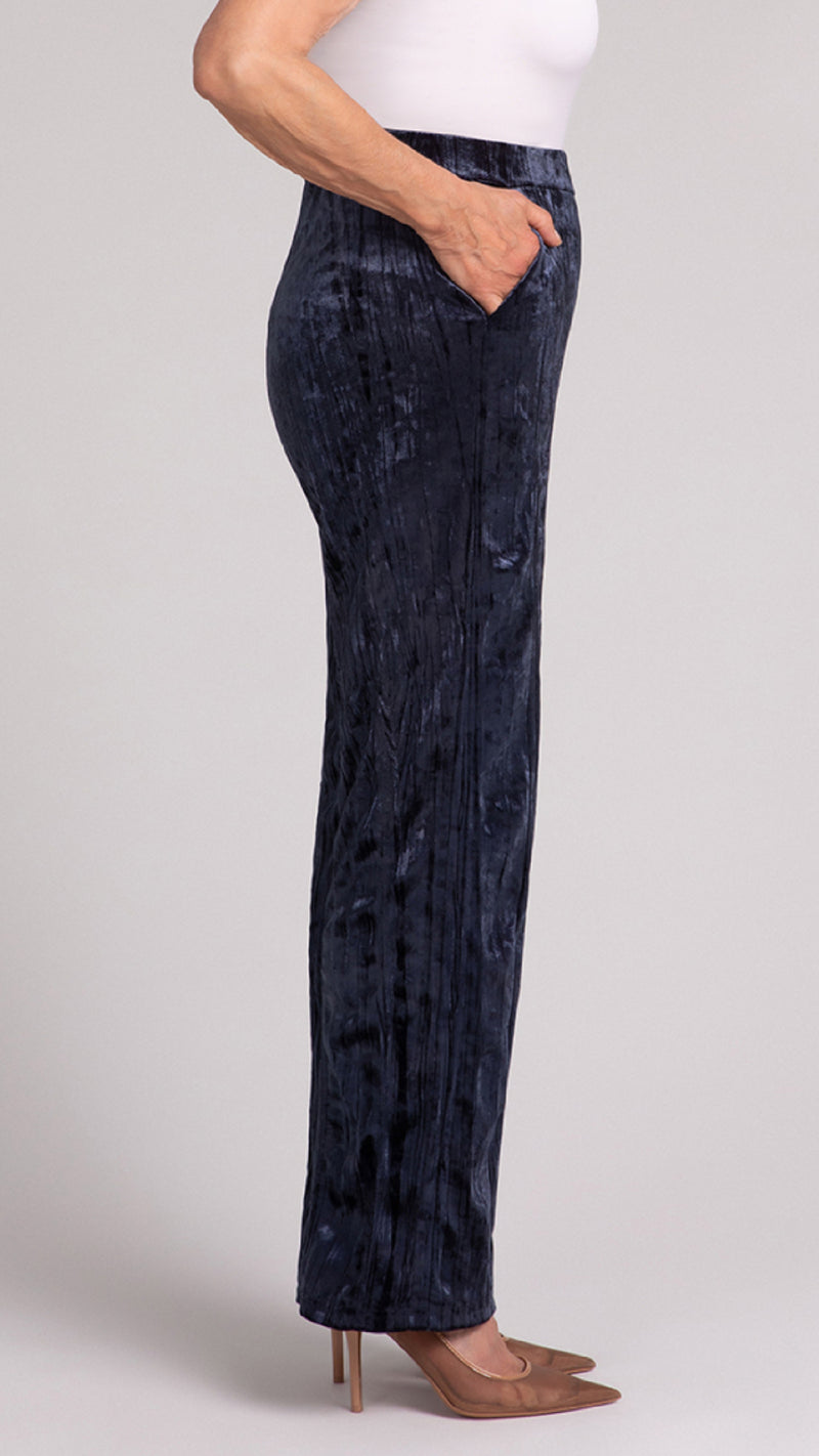 Straight Leg Pant, Crinkle Velvet