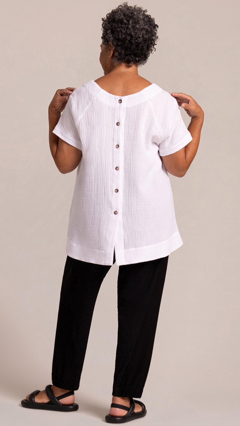 Breeze Button Back Top