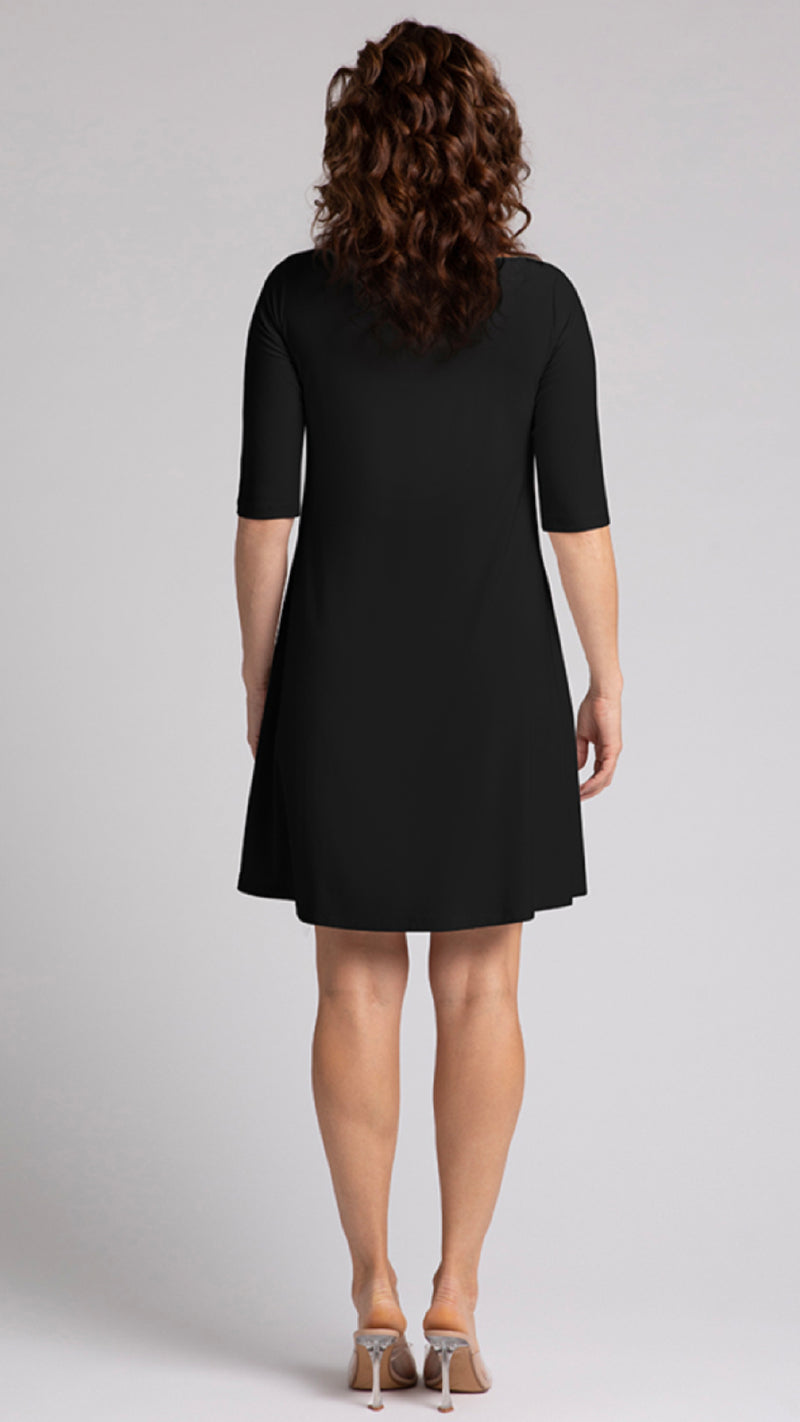 Nu Trapeze Dress, Elbow Sleeve