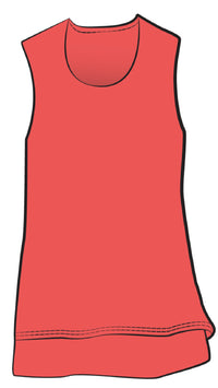 Sleeveless DBL Layer Shell with Jewel Neck