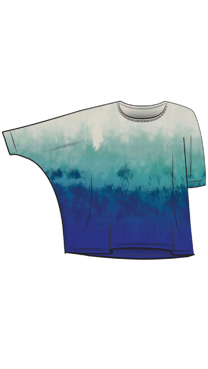 Nu Clip Top, Placement Flip Elbow Sleeve-Surf & Sand