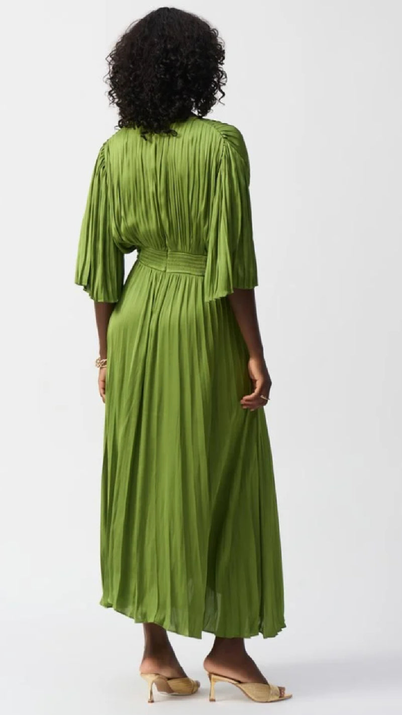 Joseph Ribkoff Pleated Satin Midi Dress