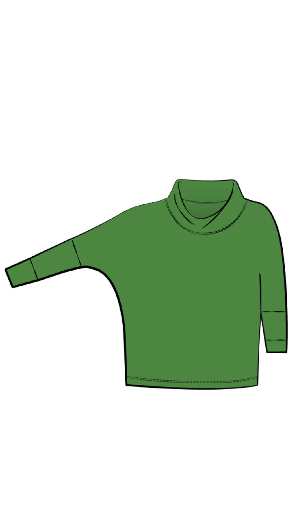 Slouch Sweat Shirt No Ties, 3/4 Sleeve (Spring 2025)