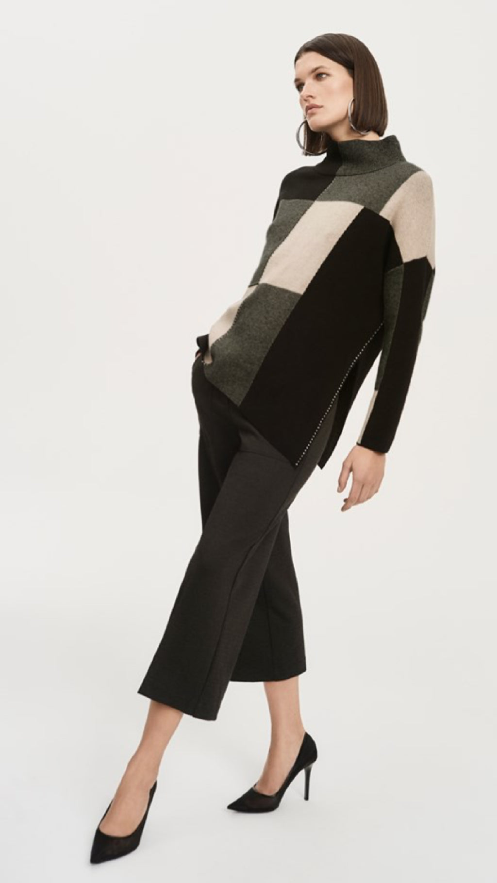 Joseph Ribkoff Heavy Knit Pull-On Culotte Pants