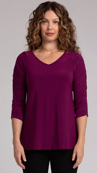 Revelry Top with Ruched Sleeve