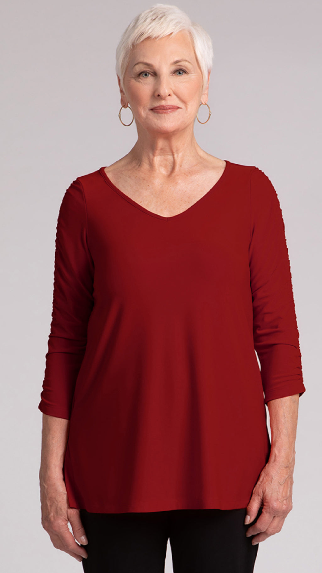 Revelry Top with Ruched Sleeve