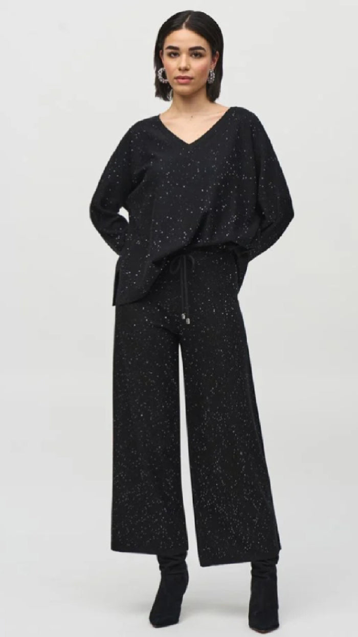 Joseph Ribkoff sequinned Sweater Knit Culotte Pants