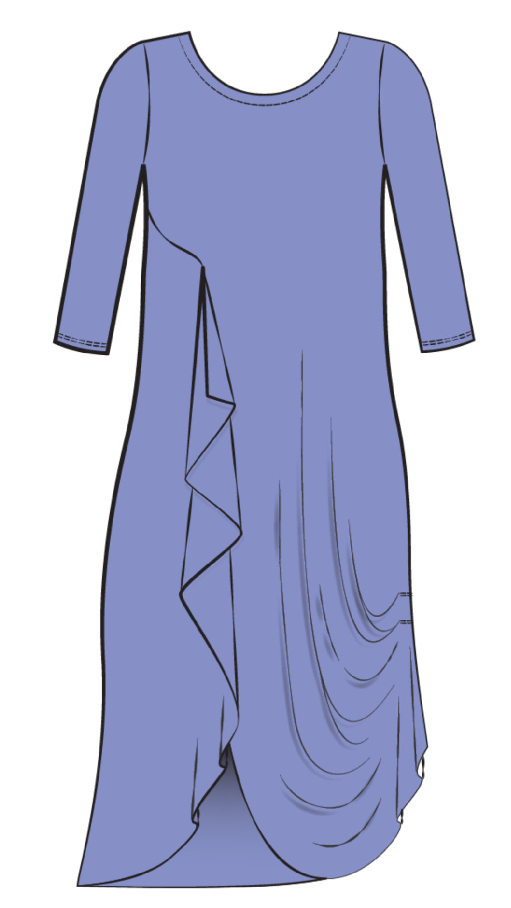 Drama Dress, 3/4 sleeve