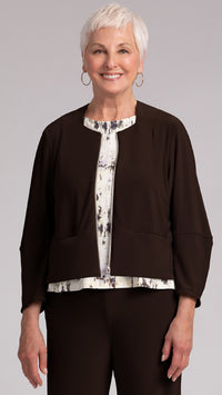 Cropped Lantern Jacket W/Zip Front (selected color on sale)