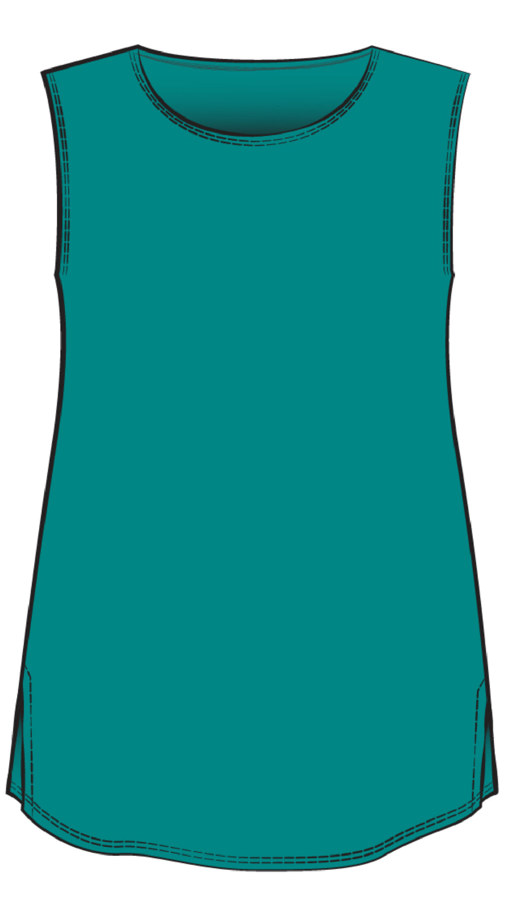 Sleeveless Go To Classic T, Relax-Solid Colors