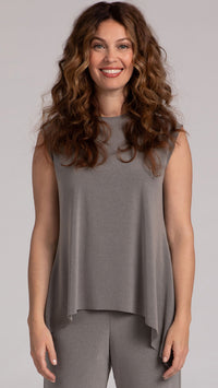 Flounce Muscle Top with Drop Hem