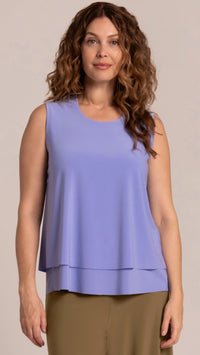 Sleeveless DBL Layer Shell with Jewel Neck (selected colours on sale)