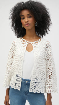 Joseph Ribkoff Crochet Sweater Knit Cover-Up