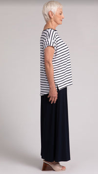 Striped Dolman Pocket Top, Cap Sleeve