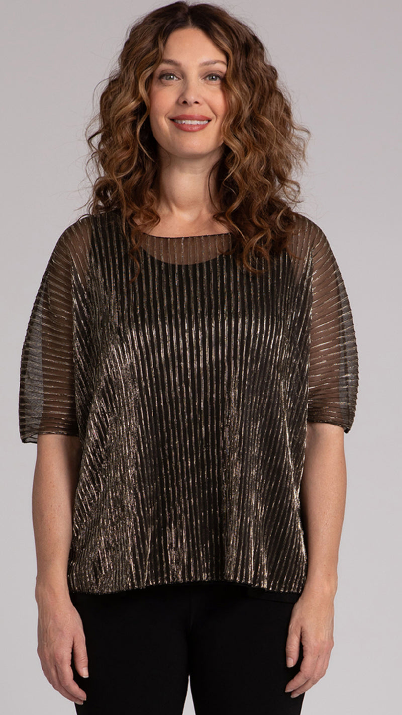 Nu Clip Top, Pleated Mesh