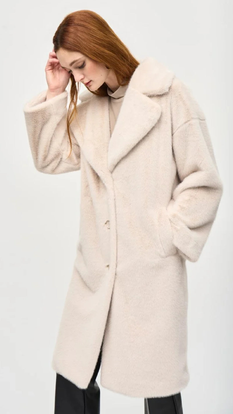 Joseph Ribkoff Faux Fur Straight Coat (selected colours on sale)