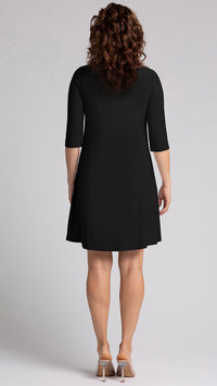 Nu Trapeze Dress, 3/4 Sleeve