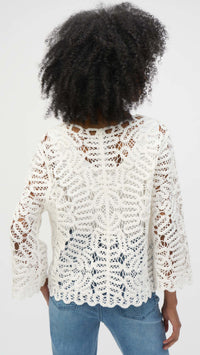 Joseph Ribkoff Crochet Sweater Knit Cover-Up