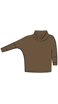 Slouch Sweat Shirt No Ties, 3/4 Sleeve